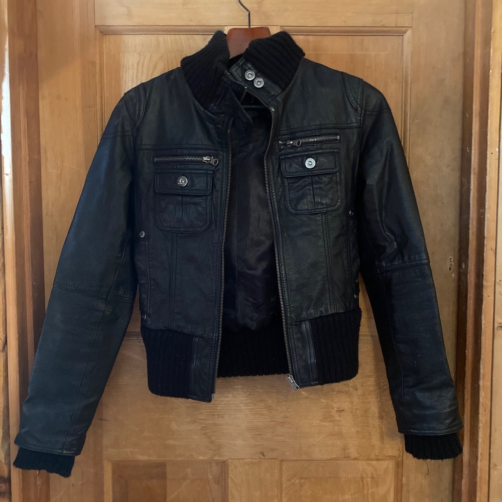 100% leather bomber jacket BlendShe size small
